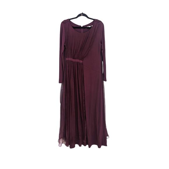 NEW Soft Surroundings Isabetta Dress Vermillion Purple Maroon Maxi Gown Flowy M - Picture 2 of 5